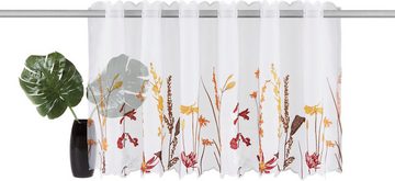 Scheibengardine Bille, Home affaire, Durchzuglöcher (1 St), transparent, Voile, transparent, mit Stickerei, waschbar, Blumen