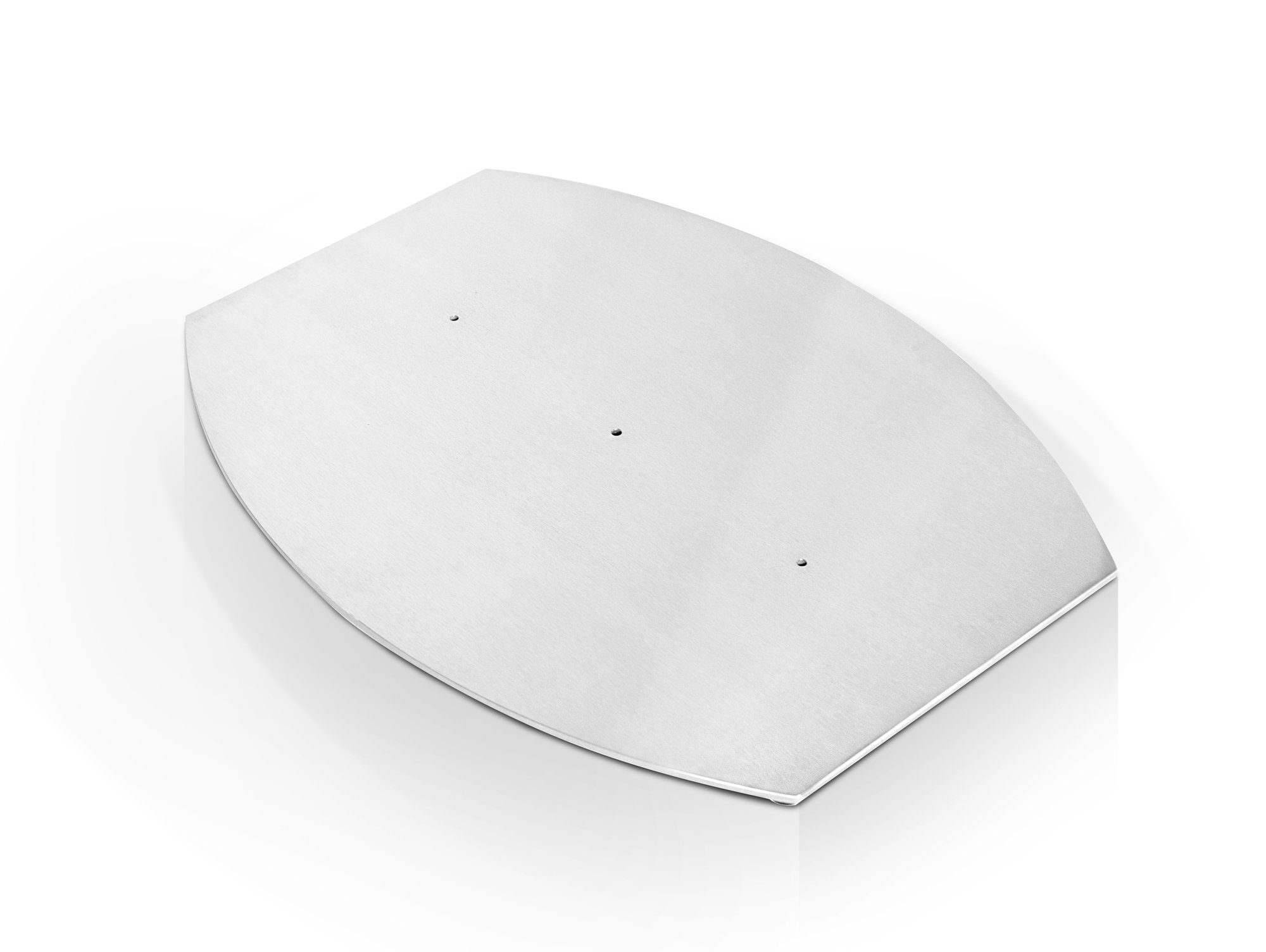 Moebel-Eins Tischgestell Bodenplatte bootsform, Material Edelstahl, Bodenplatte bootsform, Material Edelstahl Silber
