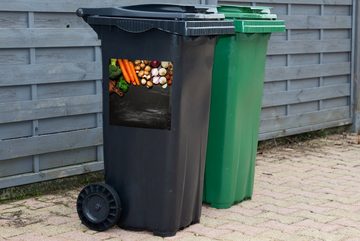 MuchoWow Wandsticker Karotte - Gemüse - Kräuter - Gewürze - Rustikal (1 St), Mülleimer-aufkleber, Mülltonne, Sticker, Container, Abfalbehälter