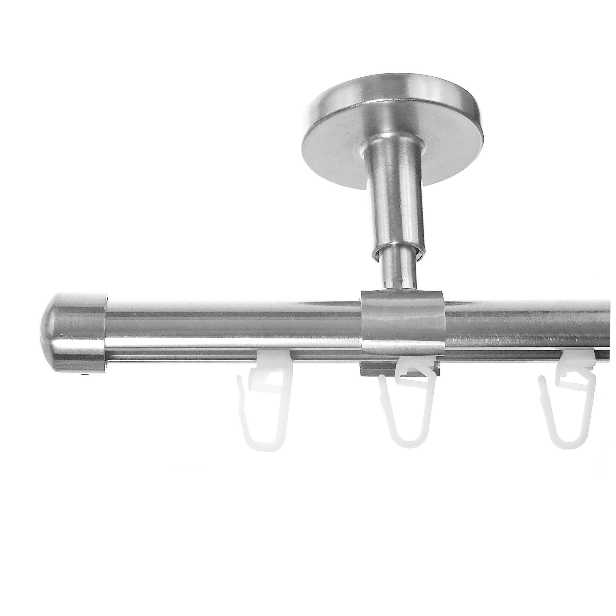 BASIT Gardinenstange Innenlauf 16 mm mit Deckenträgern 120 cm E17, Ø 16 mm, günstig online kaufen