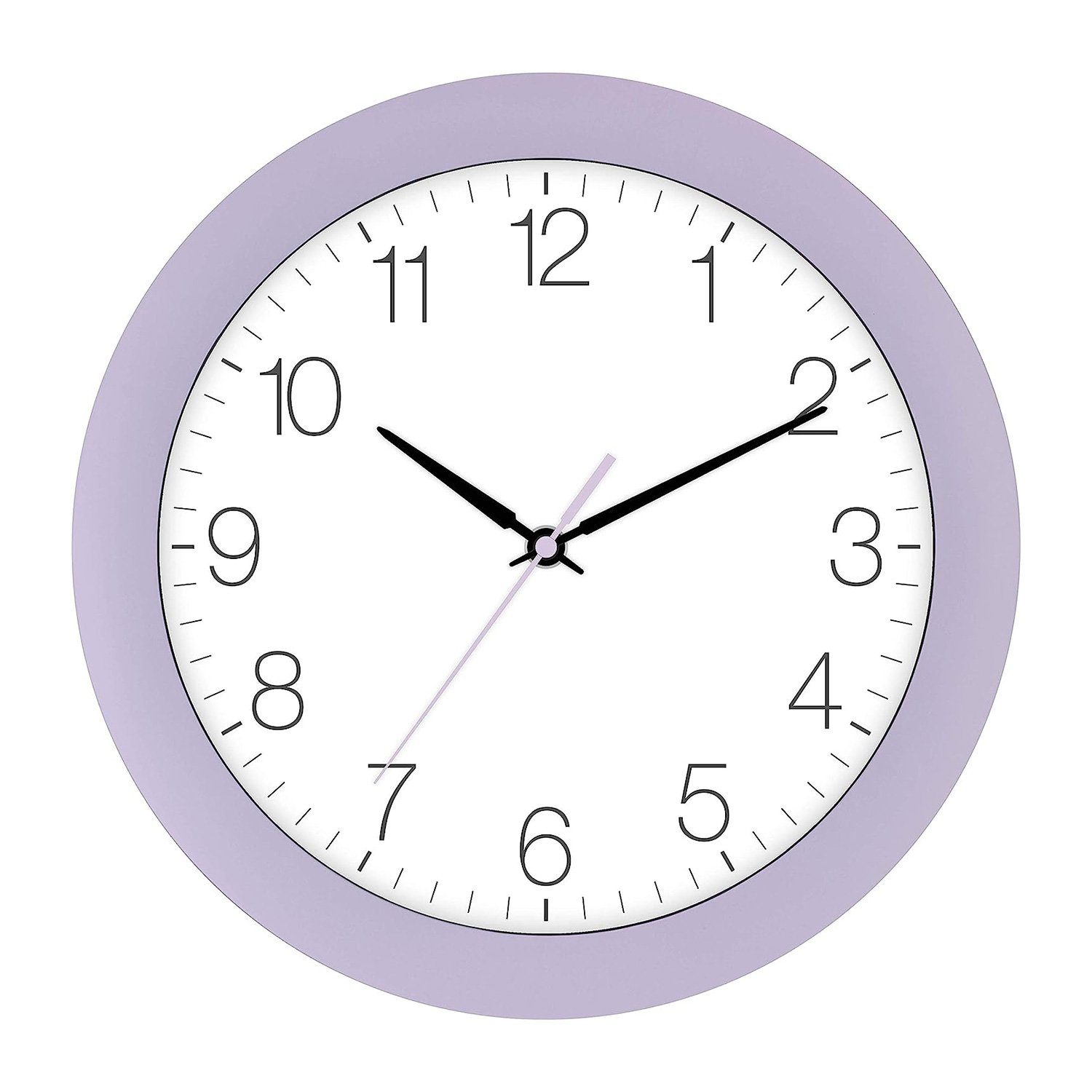 EUROTIME Funkwanduhr Funk-Wanduhr flieder-pastell