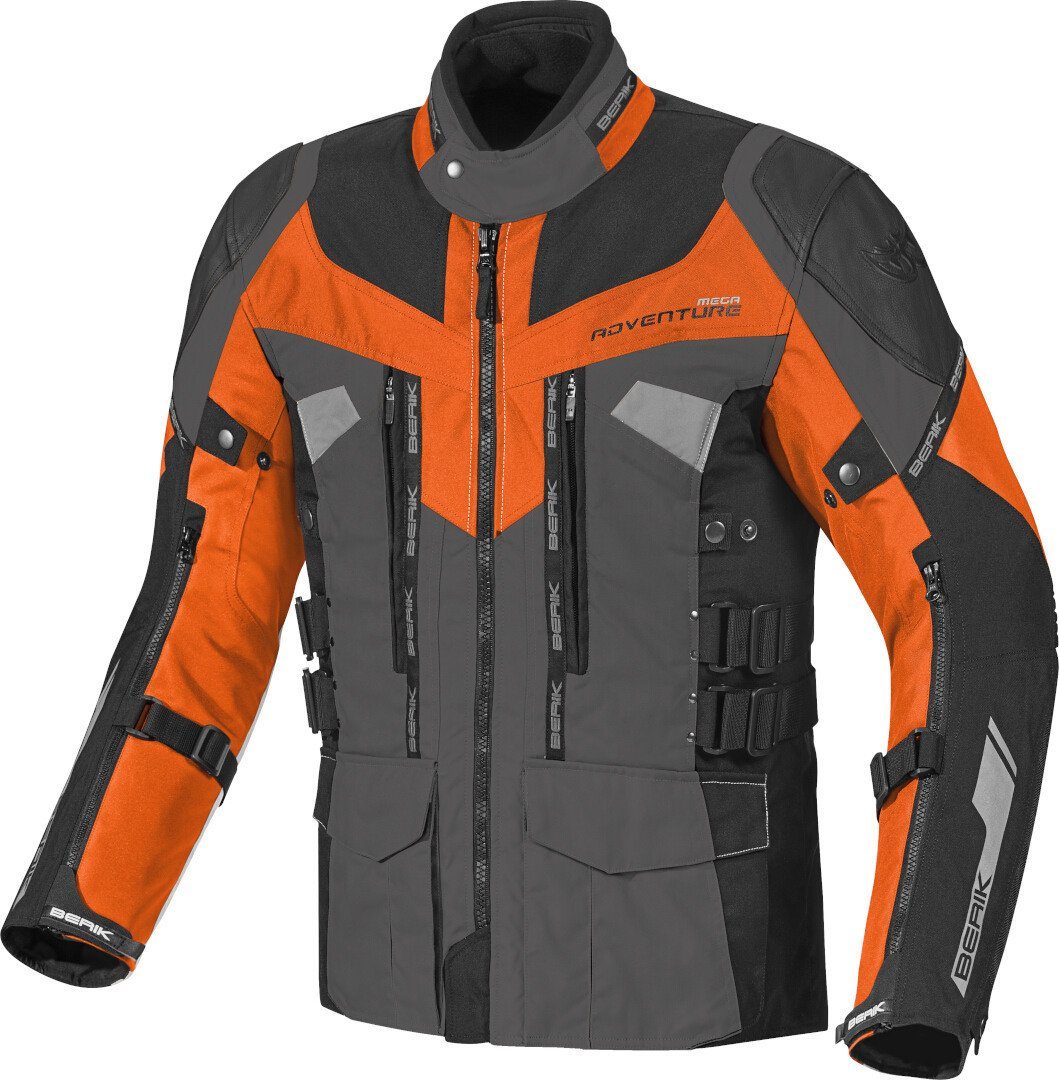 Textiljacke wasserdichte Striker Grey/Black/Orange Motorrad Berik 3in1 Dark Motorradjacke