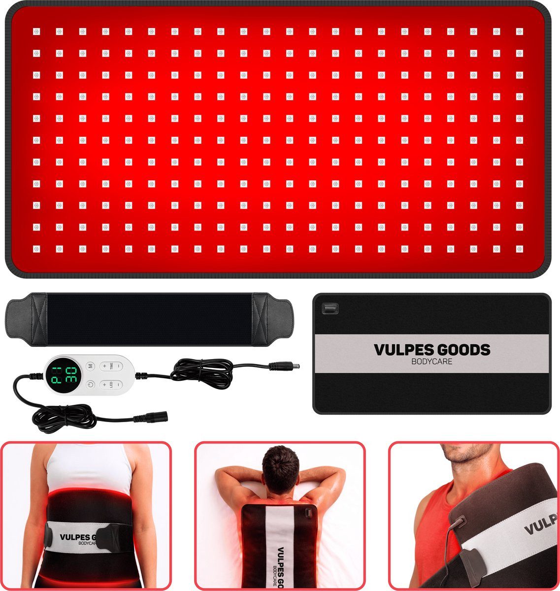Vulpes Goods Wärmegürtel XL Infrarotgürtel, 242 LEDs, Rotlicht & Nahinfrarot