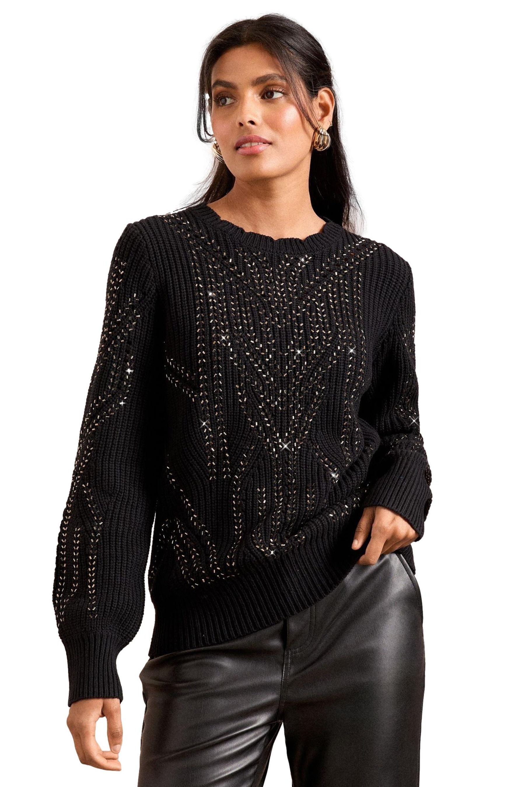 Love & Roses Вязаные свитера Love & Roses Пуловеры mit Strasssteinen (1-tlg)