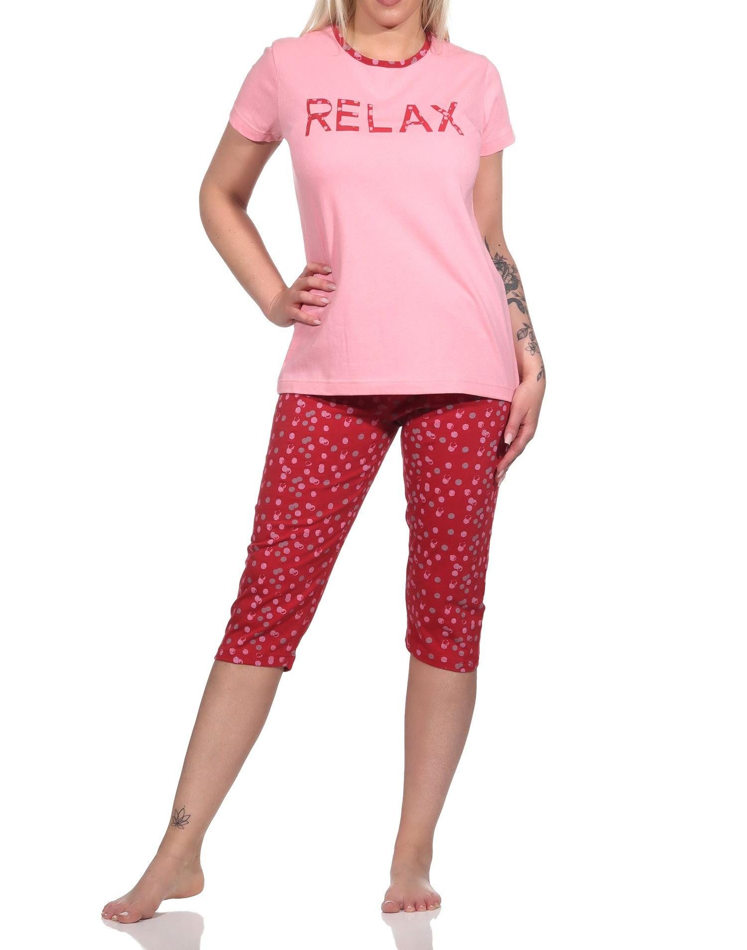 Normann Pyjama Damen Capri Pyjama, Schlafanzug "RELAX" - 122 204 10 757