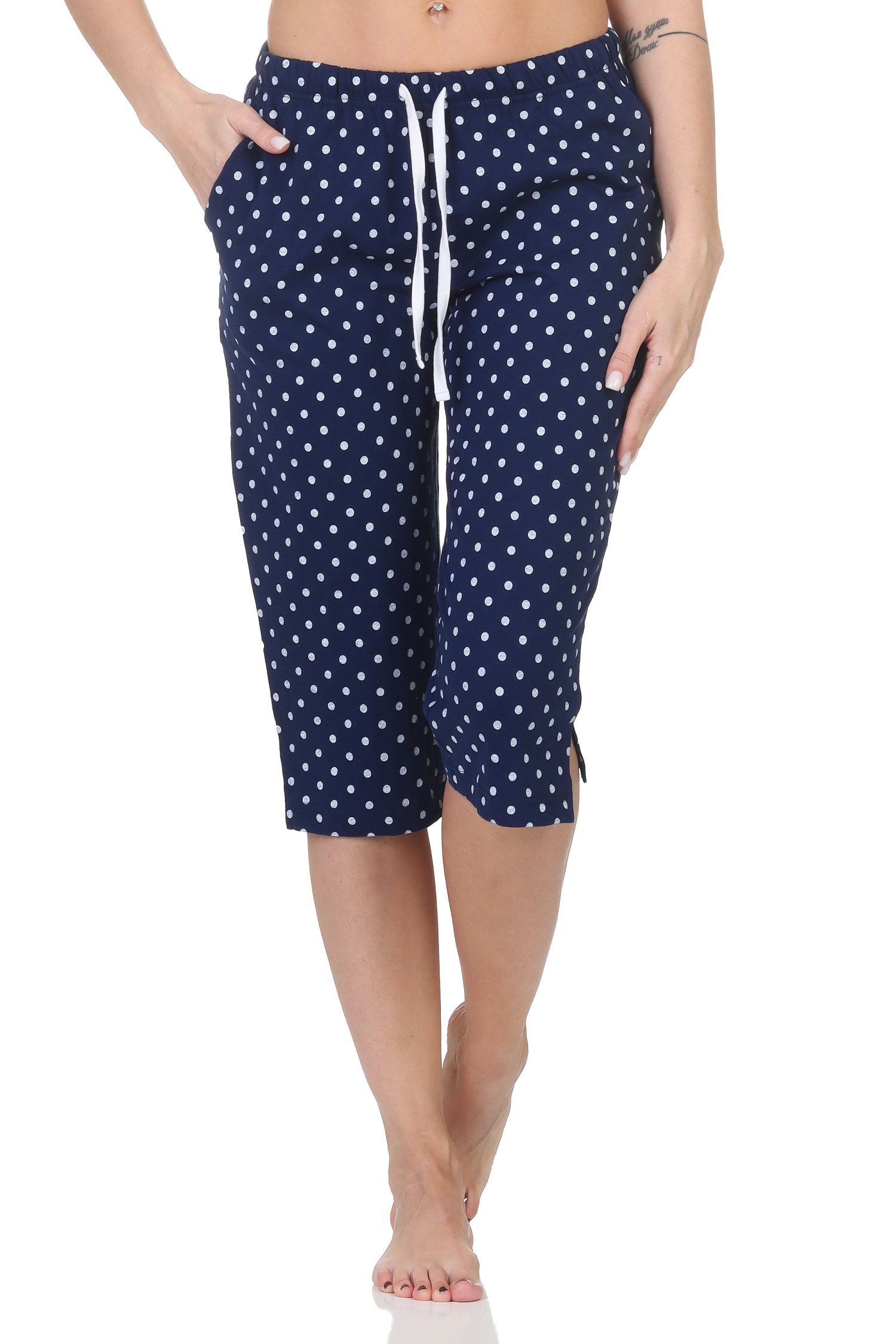 Normann Relaxanzug Damen Schlafanzug Pyjama Capri-Hose 3/4-lang - perfekt zu kombinieren