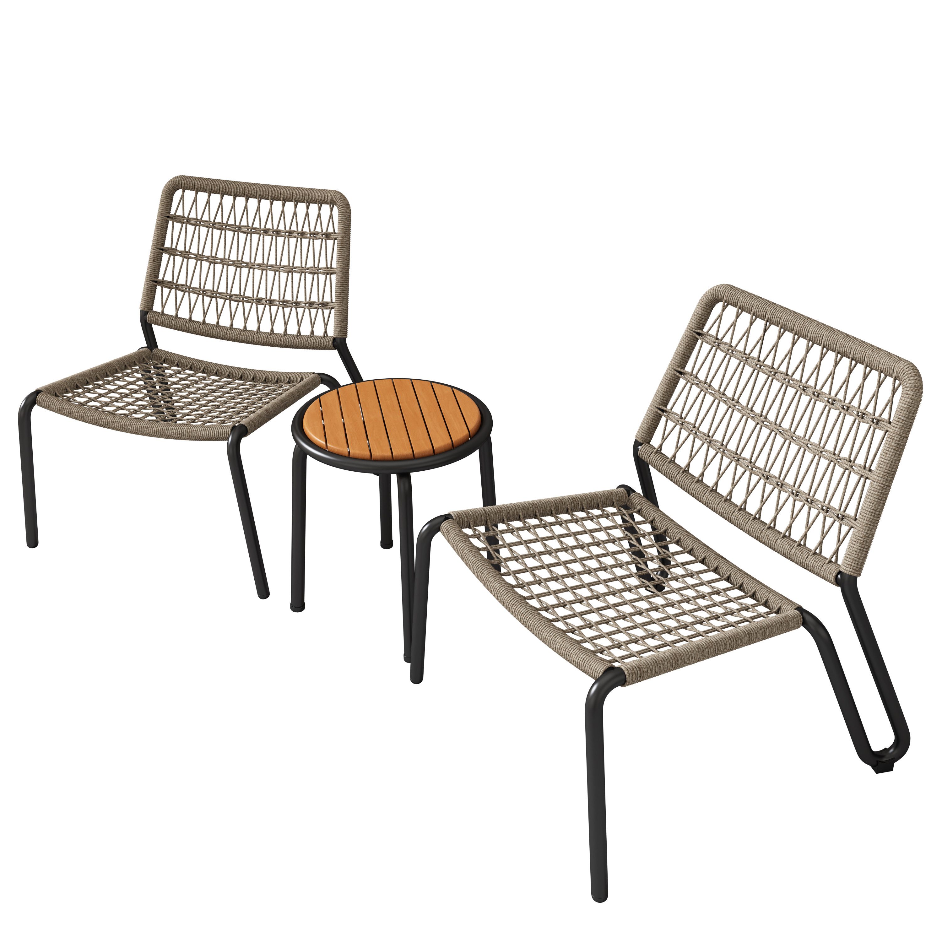 KLAM HOME Gartenlounge-Set Balkonset Gartenlounge-Set, (3-tlg), günstig online kaufen