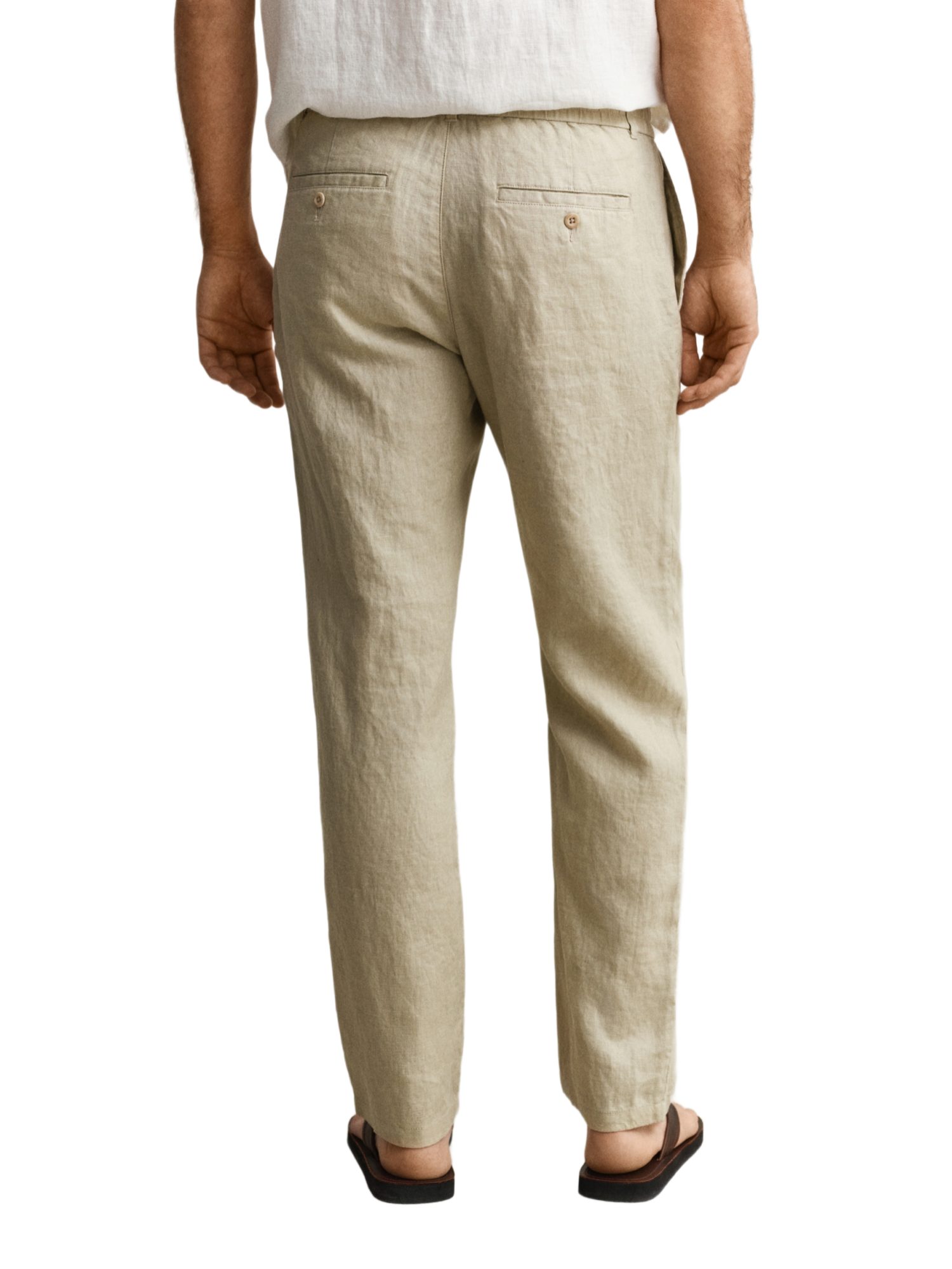 Gant Leinenhose natur, Casual, Leinen, Unifarben, Regular Fit
