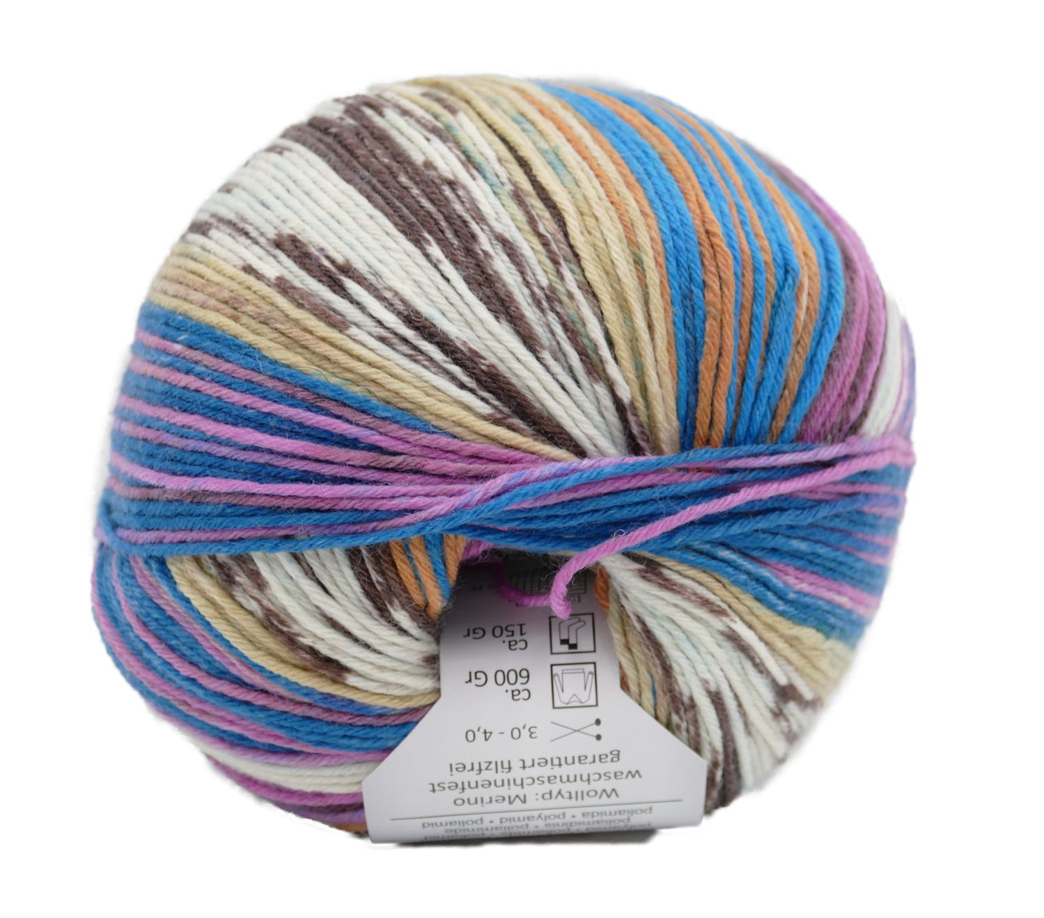 ONline Supersocke Sockenwolle 6fach Merino Color 6fädig Häkelwolle, 375 m (Strumpfwolle 6 fach, Sockengarn 6 fädig), 75% Wolle, 25% Polyamid