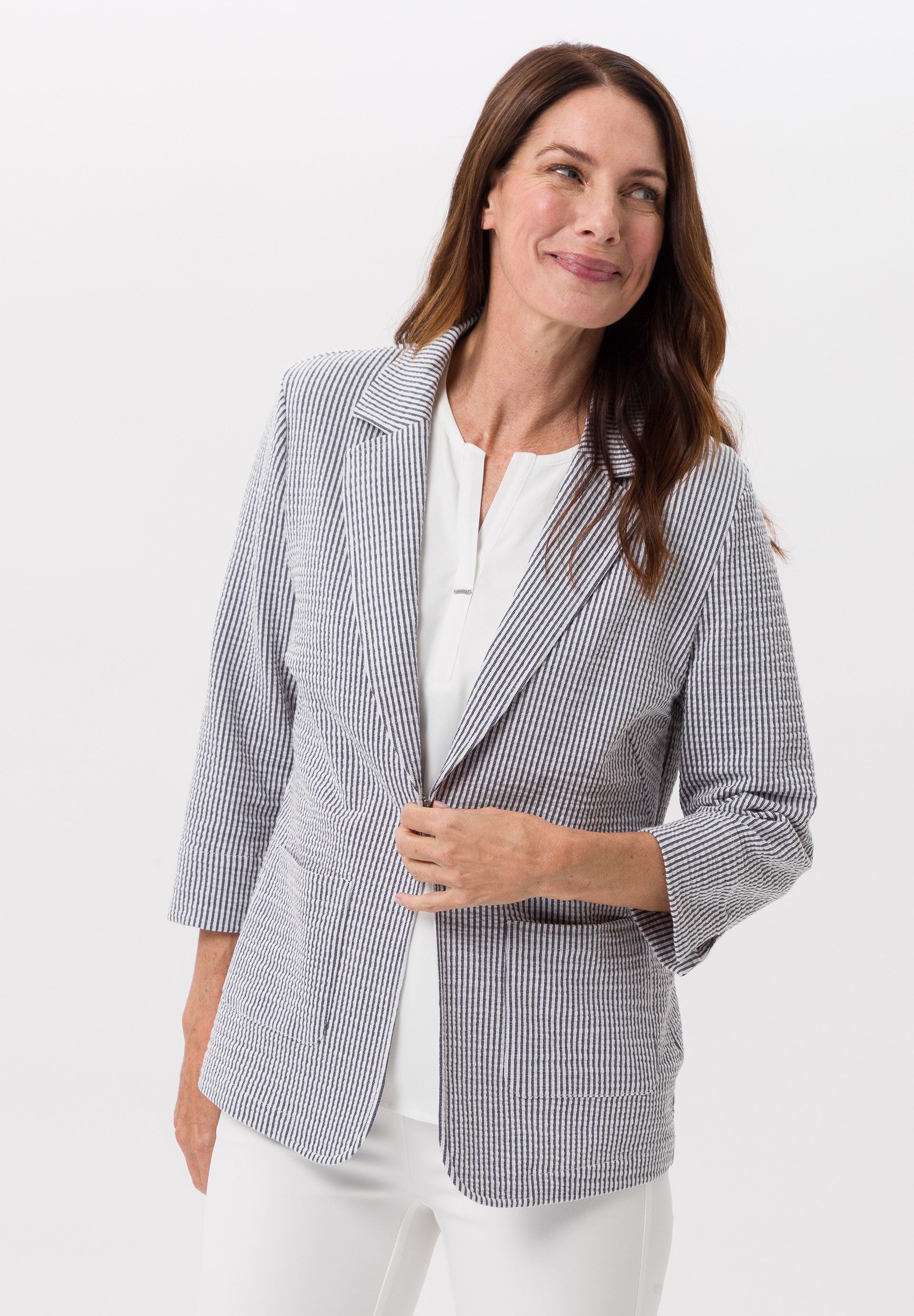 Jackenblazer in modernem Seersucker