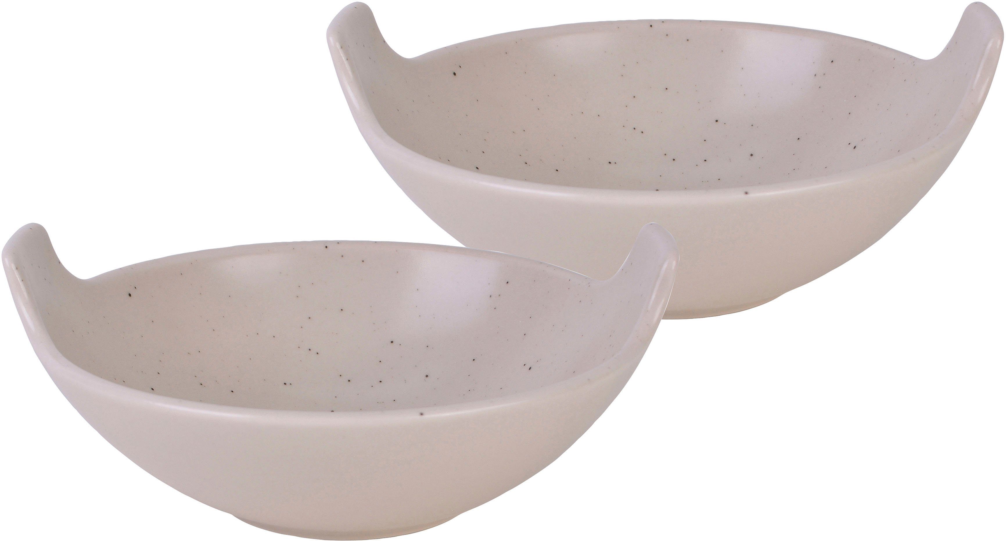 CreaTable Servierschale Balti Dish, Steinzeug, (Set, 2-tlg), Dipschale, Müslischale, Snackschale, Topaktueller „Streat Food“ Trend