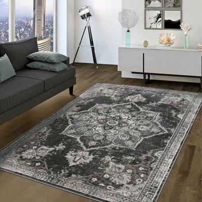 Teppich Wohnzimmer Teppich Kurzflor Mandala Style, TT Home, Läufer, Höhe: 12 mm