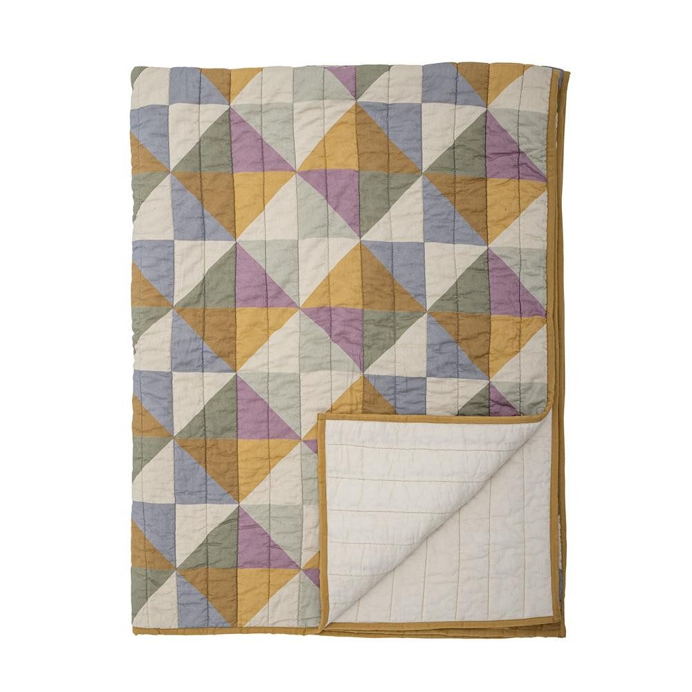Wohndecke Crewe Quilt Steppdecke Baumwolle bunt Decke Sofa Wohnzimmer Patchwork, Bloomingville, Patchworkdecke Kuscheldecke Sofadecke Tagesdecke, Leseecke, Bettdecke