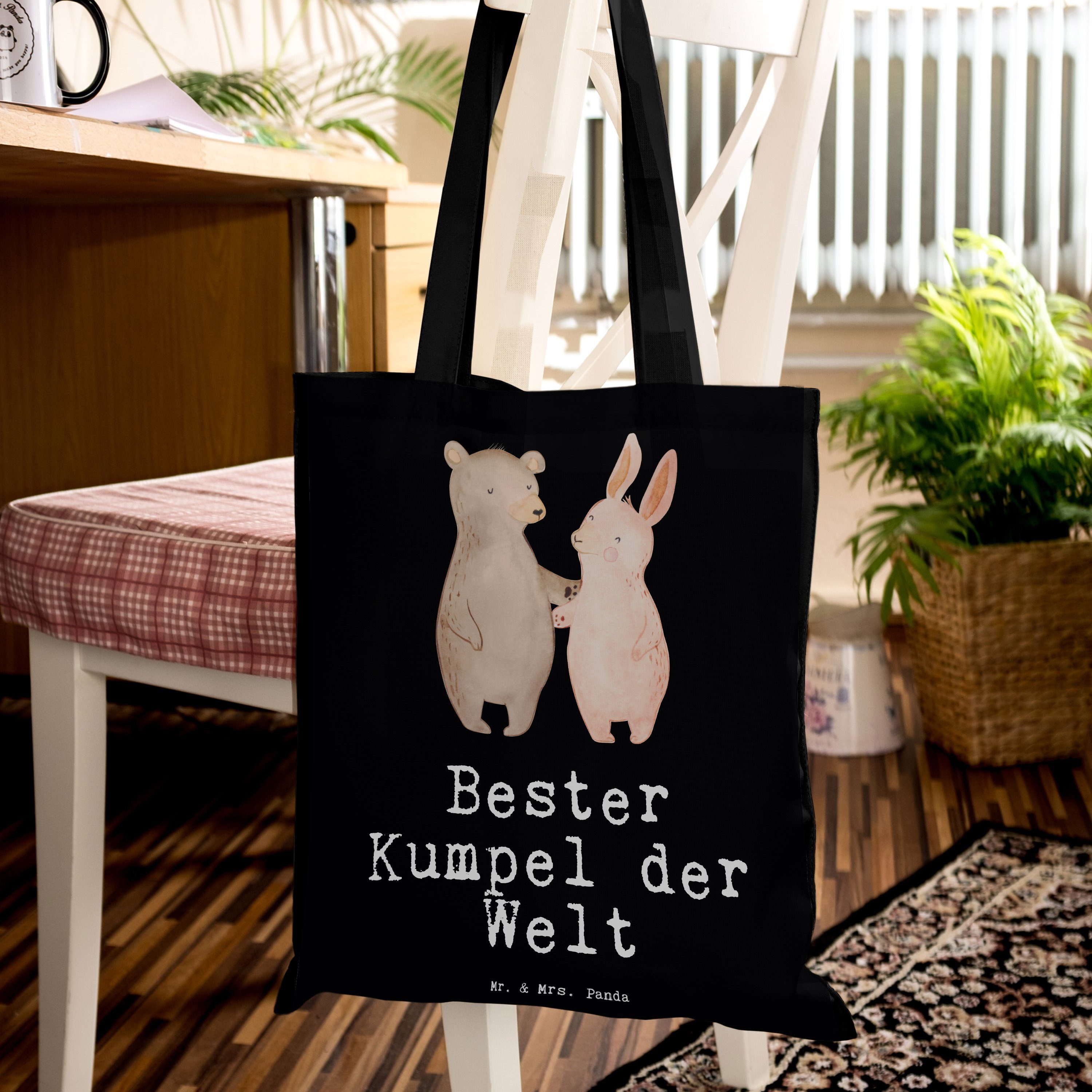 Mr. (1-tlg) Schwarz Welt Panda - der & Kumpel - Geschenk, Bester beste Mrs. Tragetasche Hase Beuteltasche,