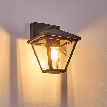 hofstein Außen-Wandleuchte »Locana« moderne Außenwandlampe aus Metall/Glas in Anthrazit, ohne Leuchtmittel, klassische mit E27en, Außenleuchte Down für den Eingangsbereich