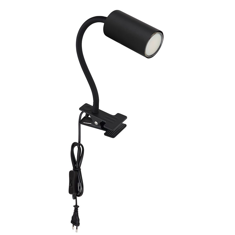 GLOBO LIGHTING Klemmleuchte, Leuchtmittel nicht inklusive, Schreibtischlampe klemmbar Schwanenhals Leselampe Bett Klemme