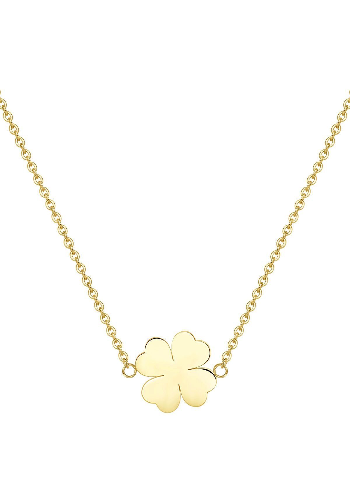 Hey Happiness Edelstahlkette Damen Vierblatt Kleeblatt Charm, 18K Roségold günstig online kaufen