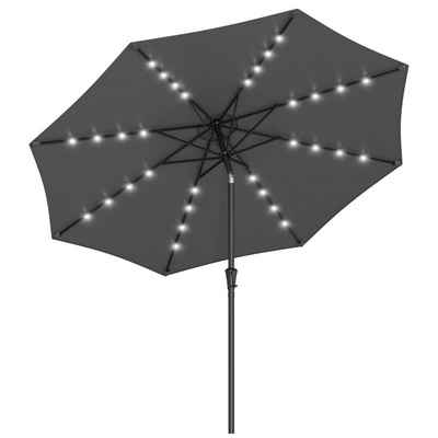 SONGMICS Sonnenschirm, ∅270cm, mit LED-Solar-Beleuchtung, UPF50+, ohne Ständer