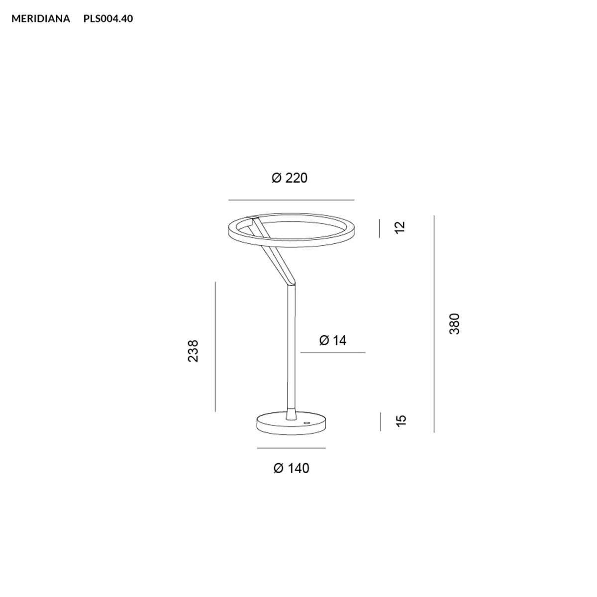 Vivida International LED Schreibtischlampe Vivida Meridiana Ring Tischleuchte, Bronze, LED fest integriert, Warmweiß, Tischlampe