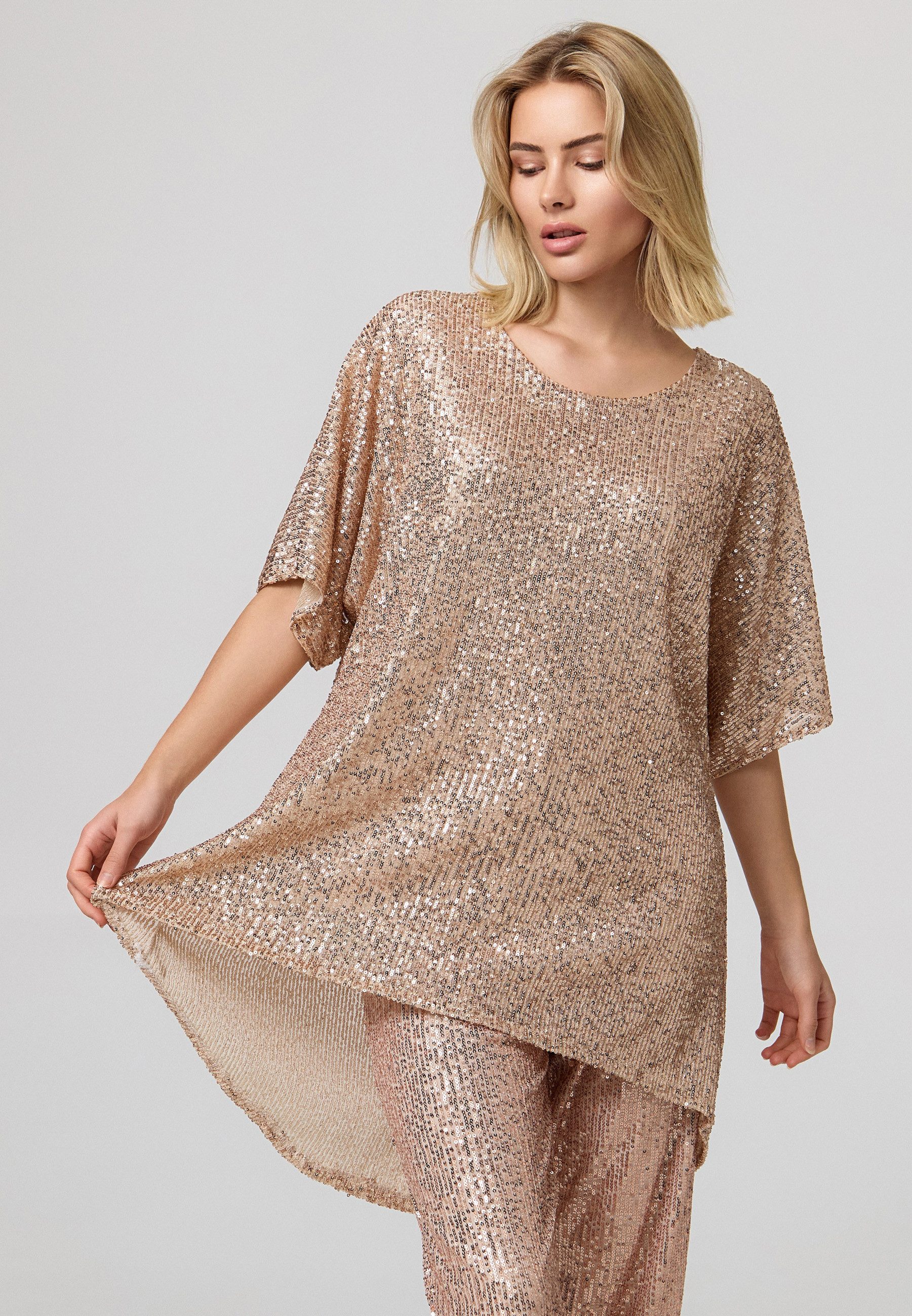 Worldclassca Paillettenshirt Worldclassca Paillettenshirt Oversize Bluse günstig online kaufen