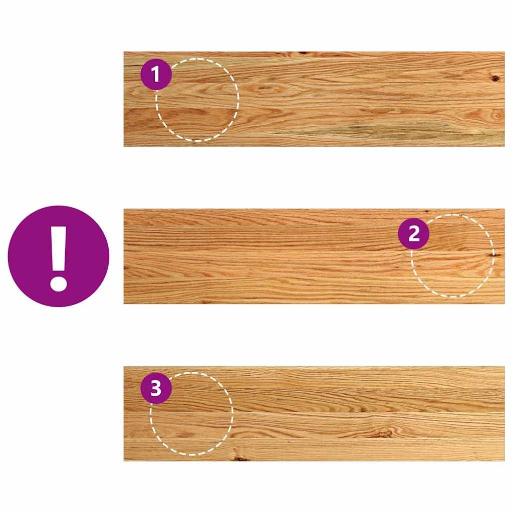 vidaXL Fensterbank Fensterbänke 2 Stk Hellbraun 80x20x2 cm Massivholz Eiche