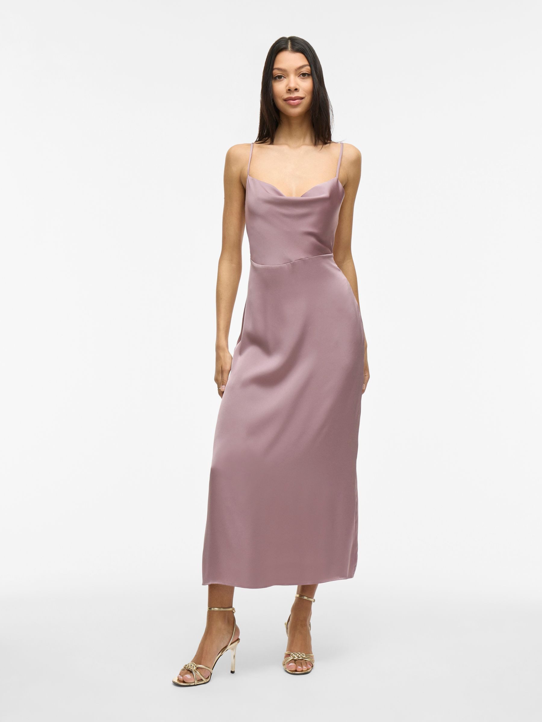 Vila Abendkleid Legeres Satin Slip Dress mit Spaghettiträgern (lang) VIRAVE günstig online kaufen