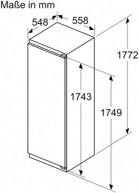 BOSCH Einbaukühlschrank Serie 4 KIR81VFE0, 177,2 cm hoch, 54,1 cm breit