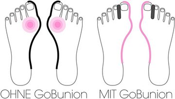 GoBunion Hallux-Bandage Socken, 39-42, 1 Paar, Hallux Socken mit integriertem Zehenspreizer schwarz.