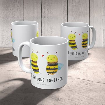 Mr. & Mrs. Panda Kinderbecher Biene Verliebt - Weiß - Geschenk, Wespe, Trinkbecher, Kinderbecher, H, Kunststoff, Mikrowellenbeständig