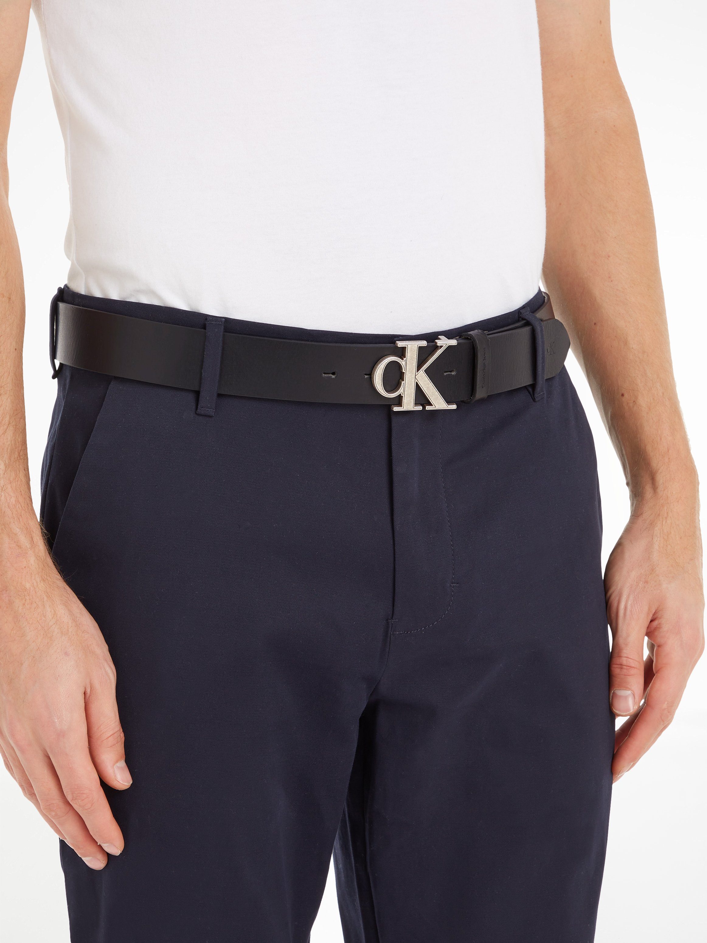 Calvin Klein Jeans Ledergürtel MONOGRAM HARDWARE günstig online kaufen