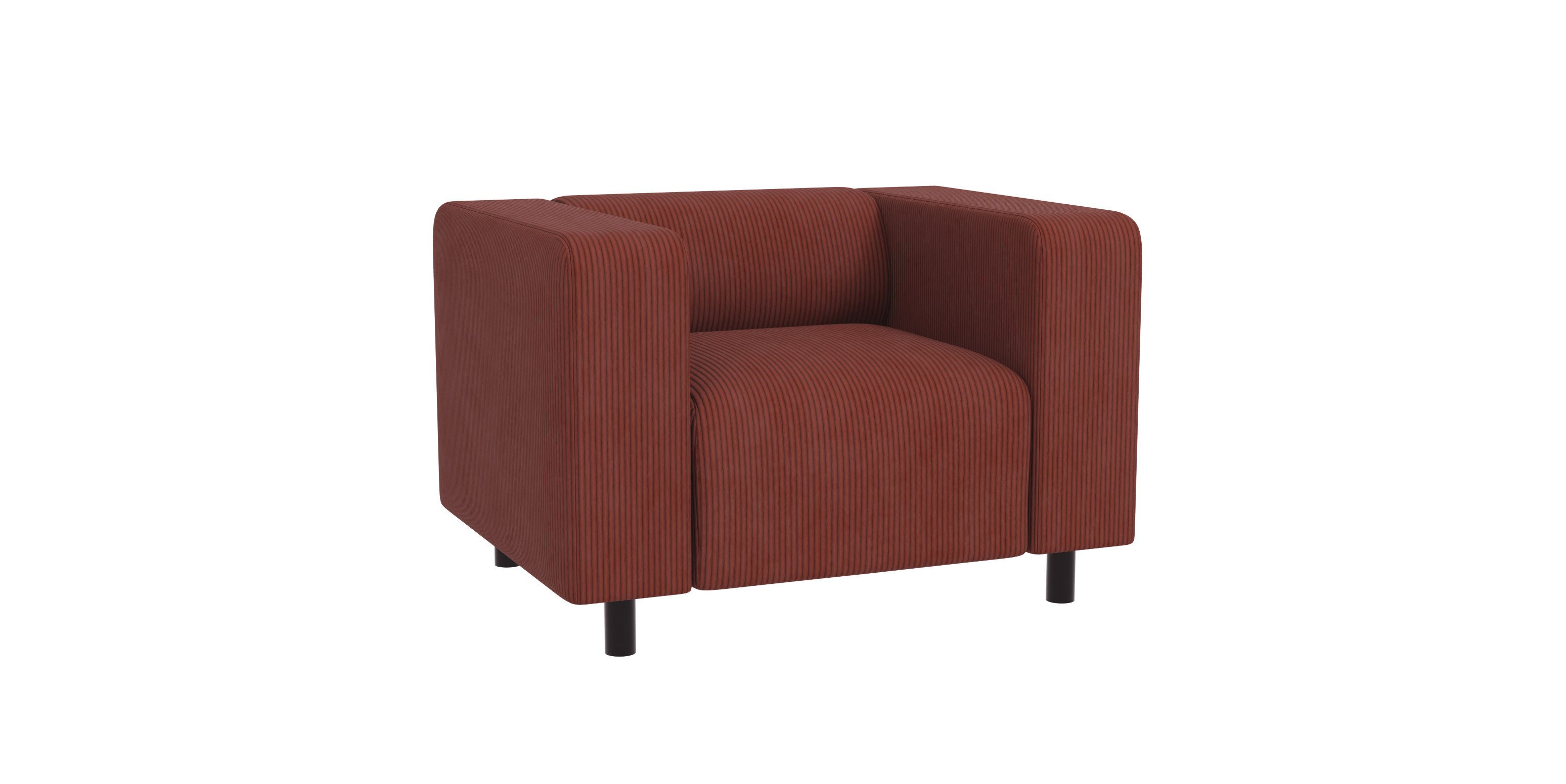 S-Style Möbel Sessel Gustav aus Cord-Stoff mit bequemem Sitz (Sessel x 1), mit Wellenfederung – Bild 2 von 5