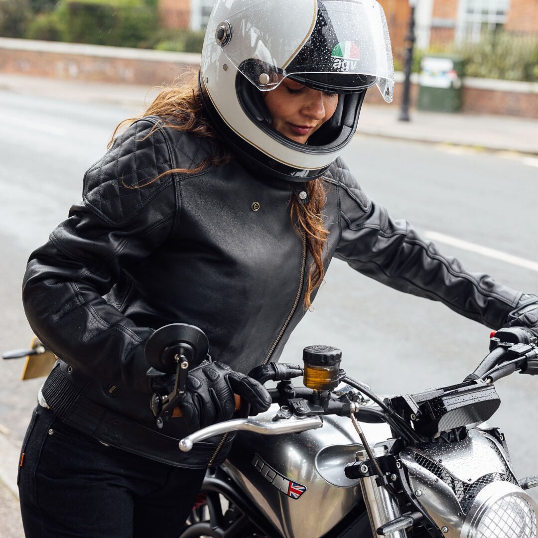 Merlin Motorradjacke Bristol D3O Cafe Damen Motorrad Leder Jacke