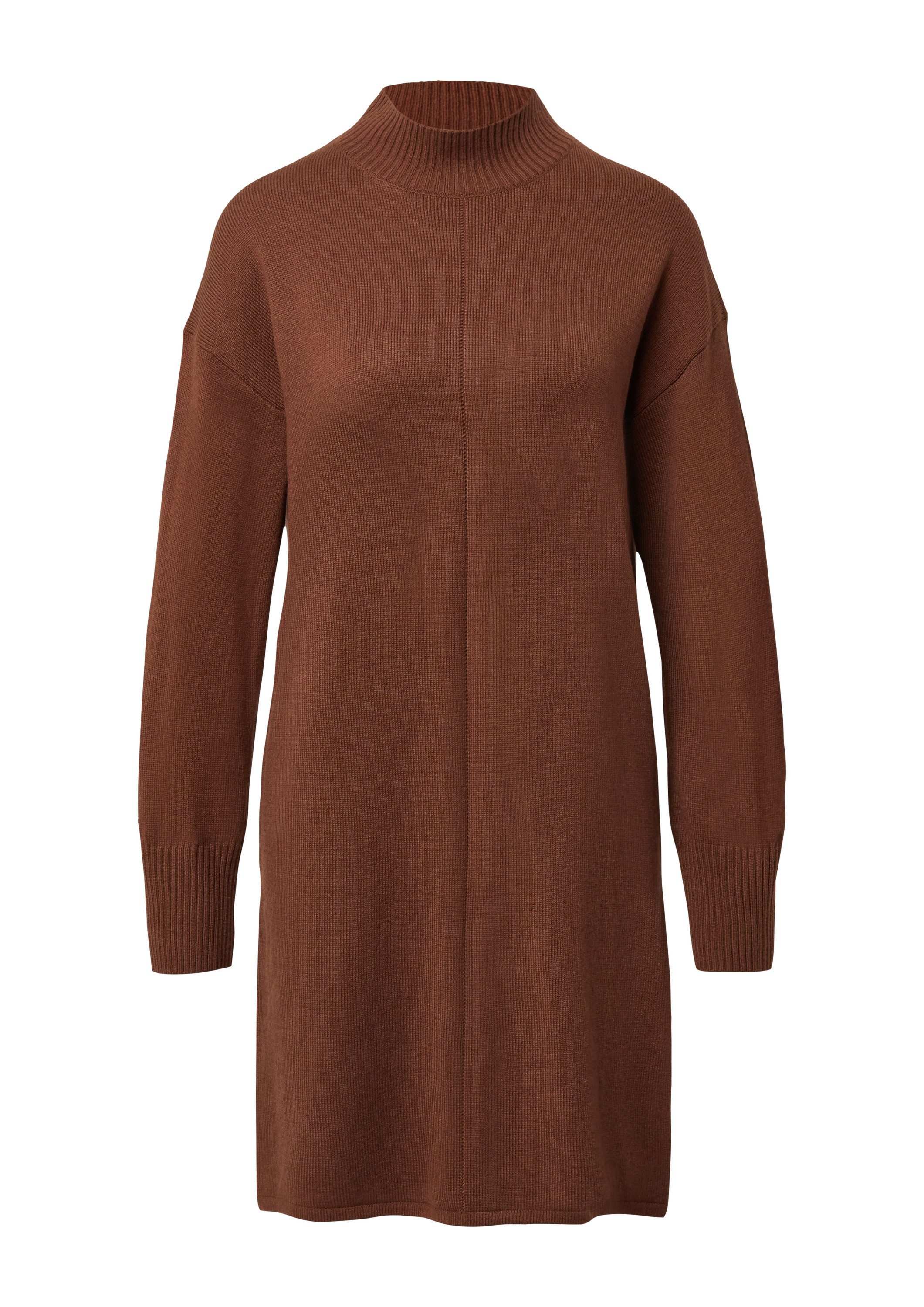 s.Oliver Minikleid Kleid Kurzes Strickkleid mit Stehkragen und Naht-Details
