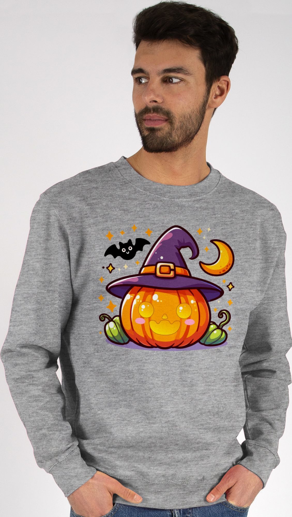 Sweatshirt Halloween Kürbis, Süßer Kürbis, Halloween Design, Kürbis und Fleder