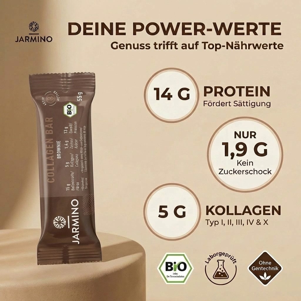 JARMINO Kollagenriegel Brownie Riegel, 12 er