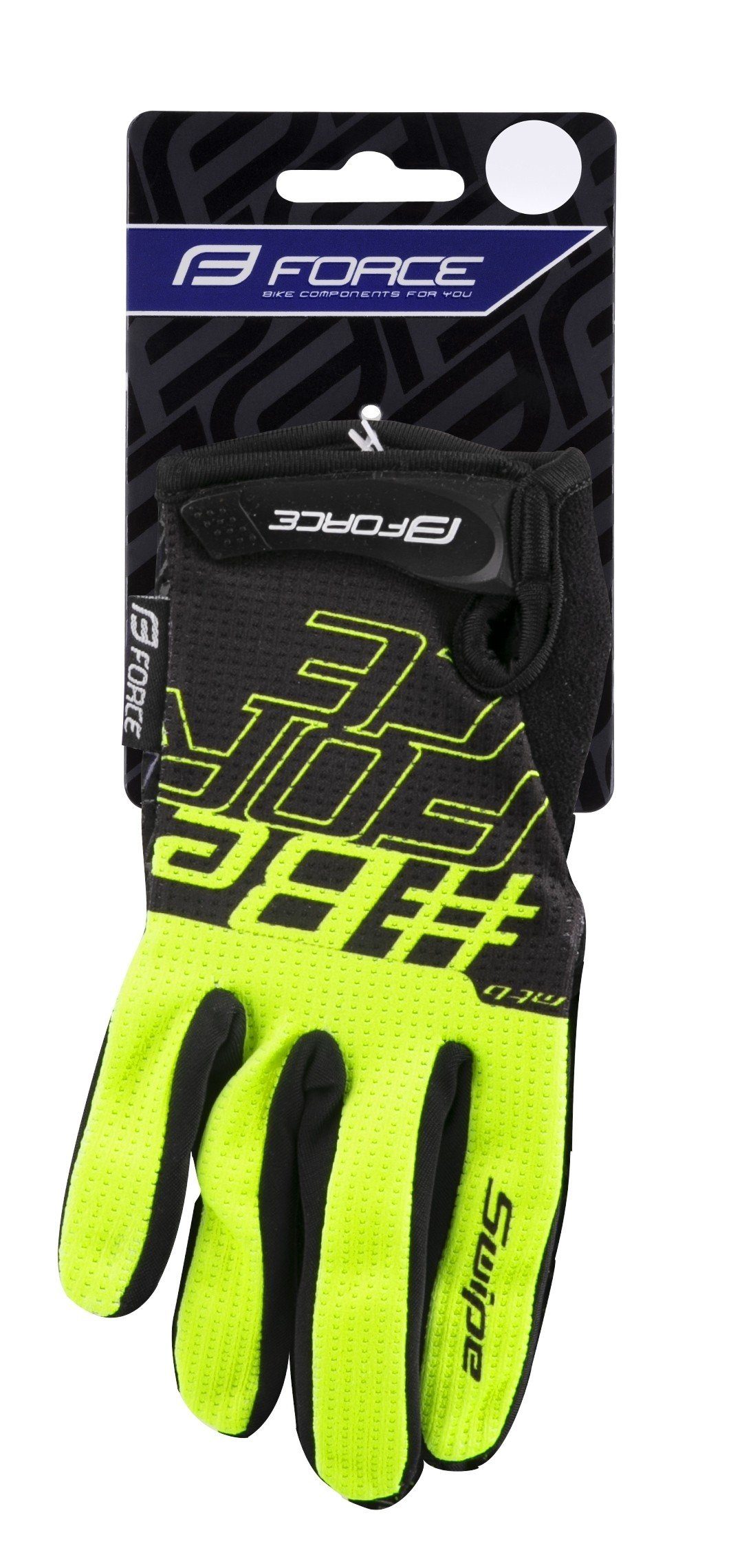 FORCE Fahrradhandschuhe Handschuhe FORCE MTB SWIPE fluo-schwarz +15°C plus
