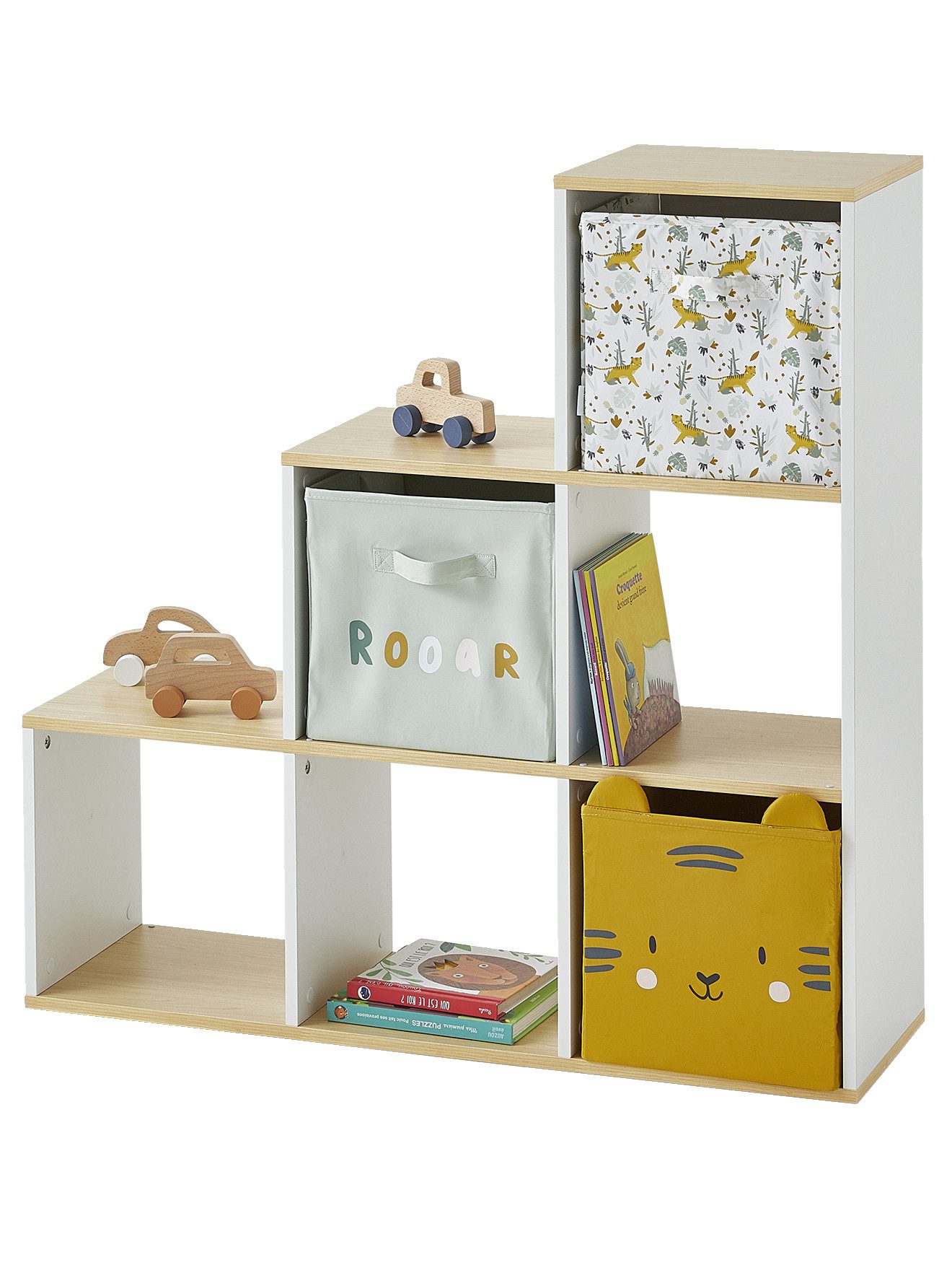 vertbaudet Kinderregal Kinderzimmer Stufenregal, 6 Fächer