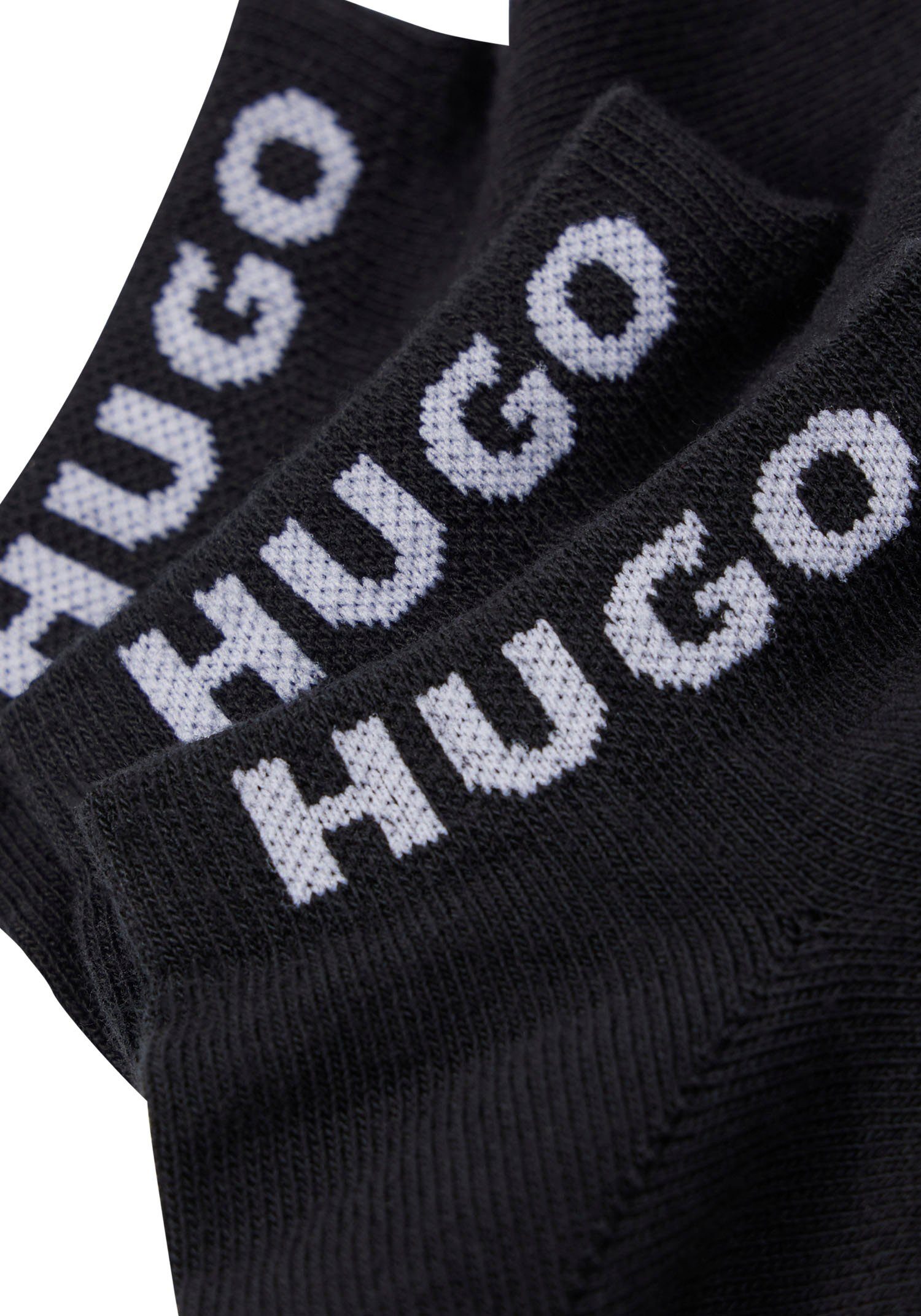 Bündchen Markenschriftzug am Sneakersocken mit Black HUGO (3-Paar)