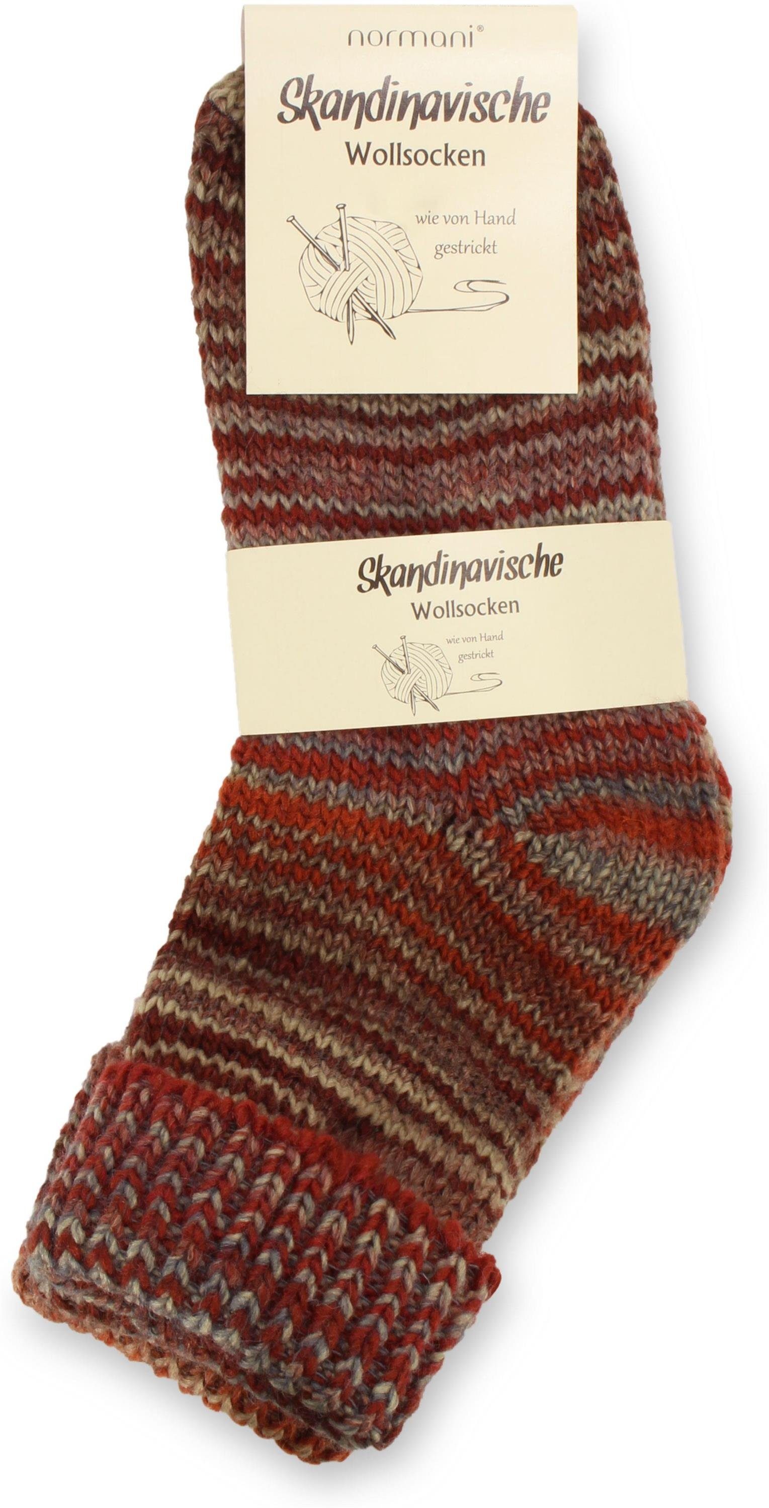 normani Thermosocken 2 Paar Skandinavische Wollsocken mit Umschlag (2 Paar) hochwertige Qualitätssocken mit hohem Wollanteil