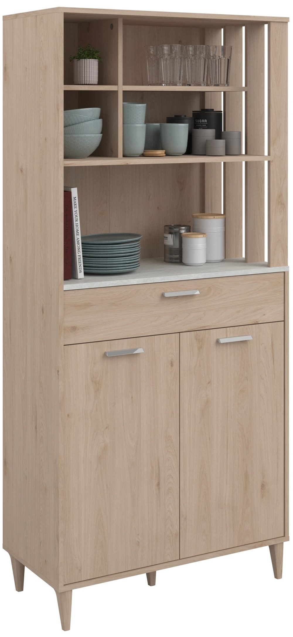Parisot Schrank-Set Gala 2, (Set, 2-St), dekorative Claustra an den Seiten der oberen Fächer