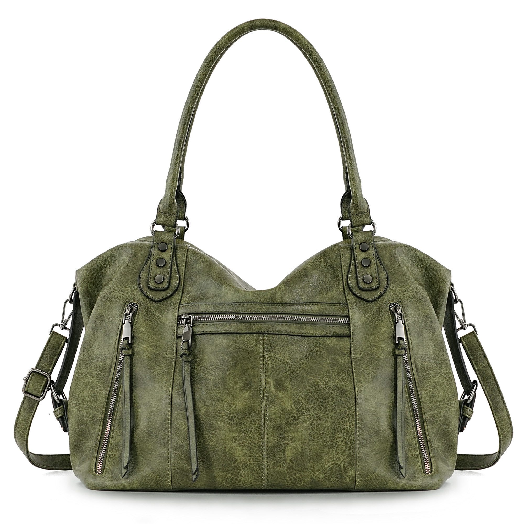 TANTOMI Handtasche Damenhandtasche Mittelgroße Crossbody Tasche, Mehreren Taschen, Vintage Shopper für Arbeit, Shopping, Alltag und Reisen