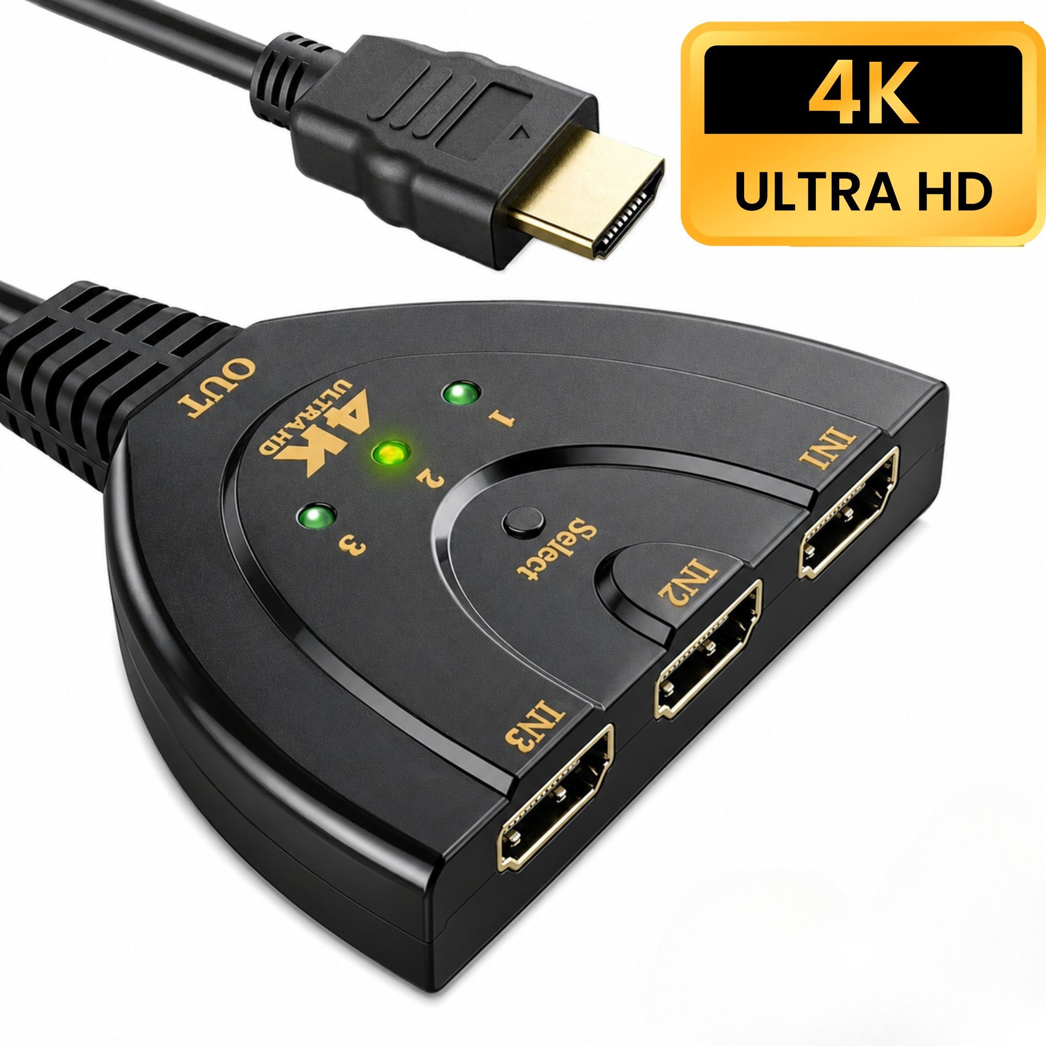Bolwins G04C 3in1 HDMI Splitter Umschalter Verteiler Switch Wandler Adapter TV HDMI-Kabel, HDMI, HDMI (80 cm), Automatische Umschaltung Manuelle Umschaltung Plug & Play