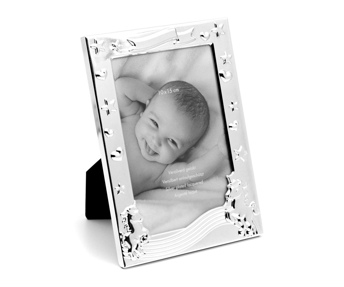 Brillibrum Bilderrahmen Bilderrahmen 10x15 versilbert Kinder Rahmen Einhorn günstig online kaufen