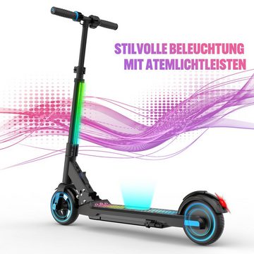 EVERCROSS TECH Elektro-Kinderroller EV06C 6.5'' Faltbarer E Scooter für Kinder 6-12 Jahren, bis zu 8 km, max 15KM/H, LED Display, Bunte Leuchten