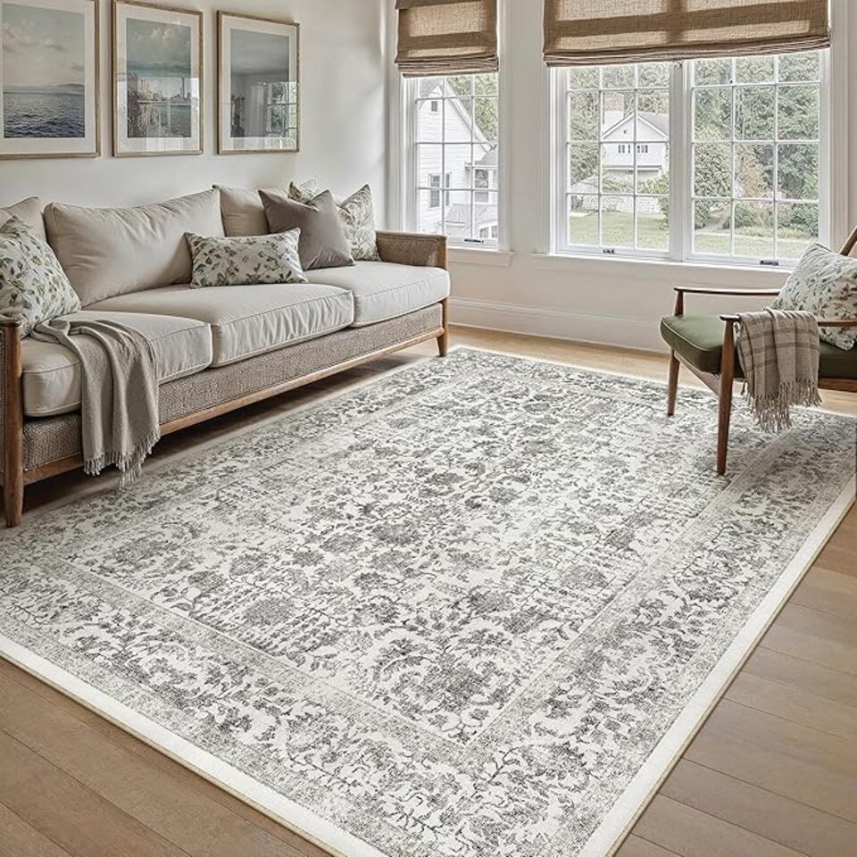 PURECOZY Teppich kurzflor, Wohnzimmerteppich, rutschfester Teppich, Vintage-Stil, rechteckig, Höhe: 50 mm, geeignet für verschiedene Innenräume, 180x60cm