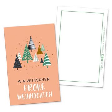 itenga Grußkarten itenga 24 x Geschenkekarten Frohe Weihnachten Weihnachtsdeko pastell i