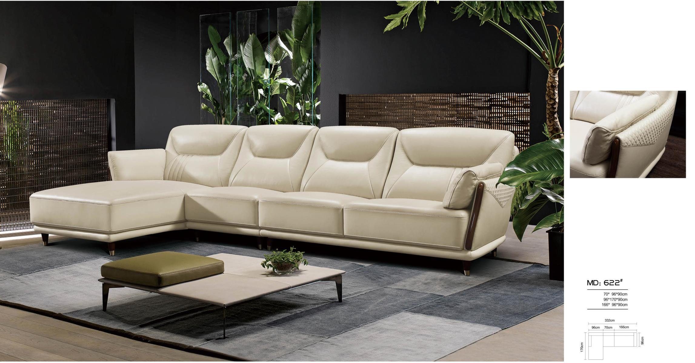 JVmoebel Ecksofa L-Form Leder luxus weißes Sofa, Made in Europe