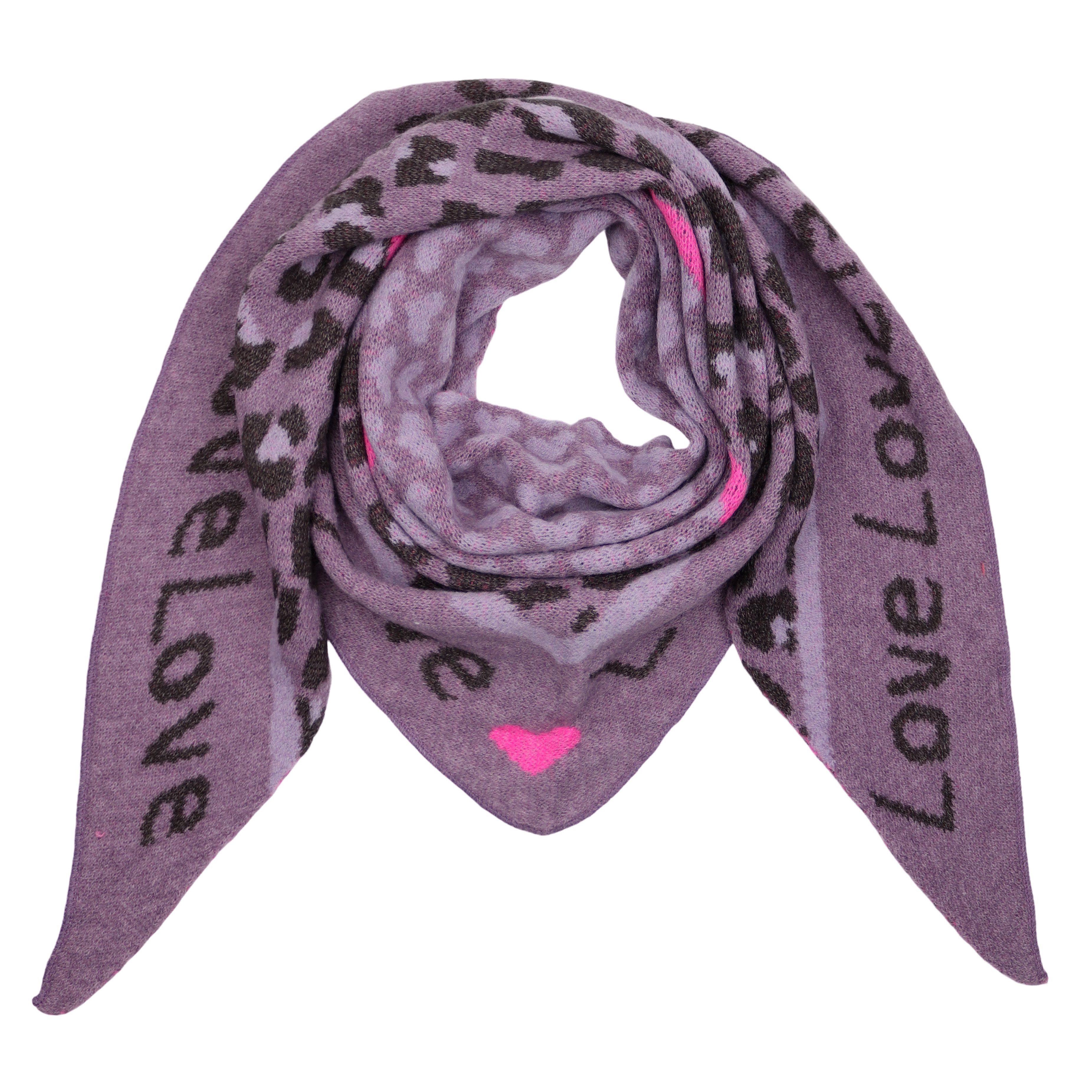 MIRROSI Dreieckstuch kuschliger und warmer Dreiecksschal ca.190x80 cm, (Leo Muster; Neue Kollektion Herbst/Winter 2025), Trendiges LEO-Design, wärmend & weich