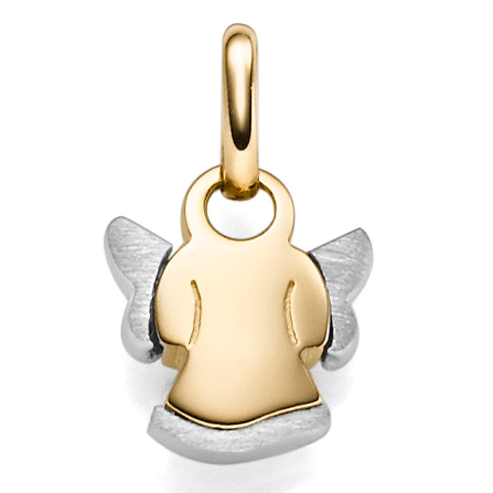 Kettenanhänger Anhänger Engel 17x10mm, 585 Gold weiß/gelb