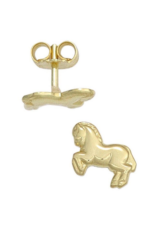 JOBO Paar Ohrstecker Kinder-Ohrringe Pferd, 333 Gold